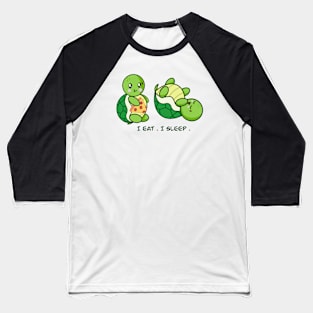 Cute Kawaii turtle who eats and sleeps Baseball T-Shirt